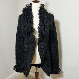 Y2K Penny Lane Sweater Whimsigoth Dark Fairy Indie Boho Goth Wool Cardigan